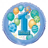 1st Birthday Blue Balloons Foil Balloon